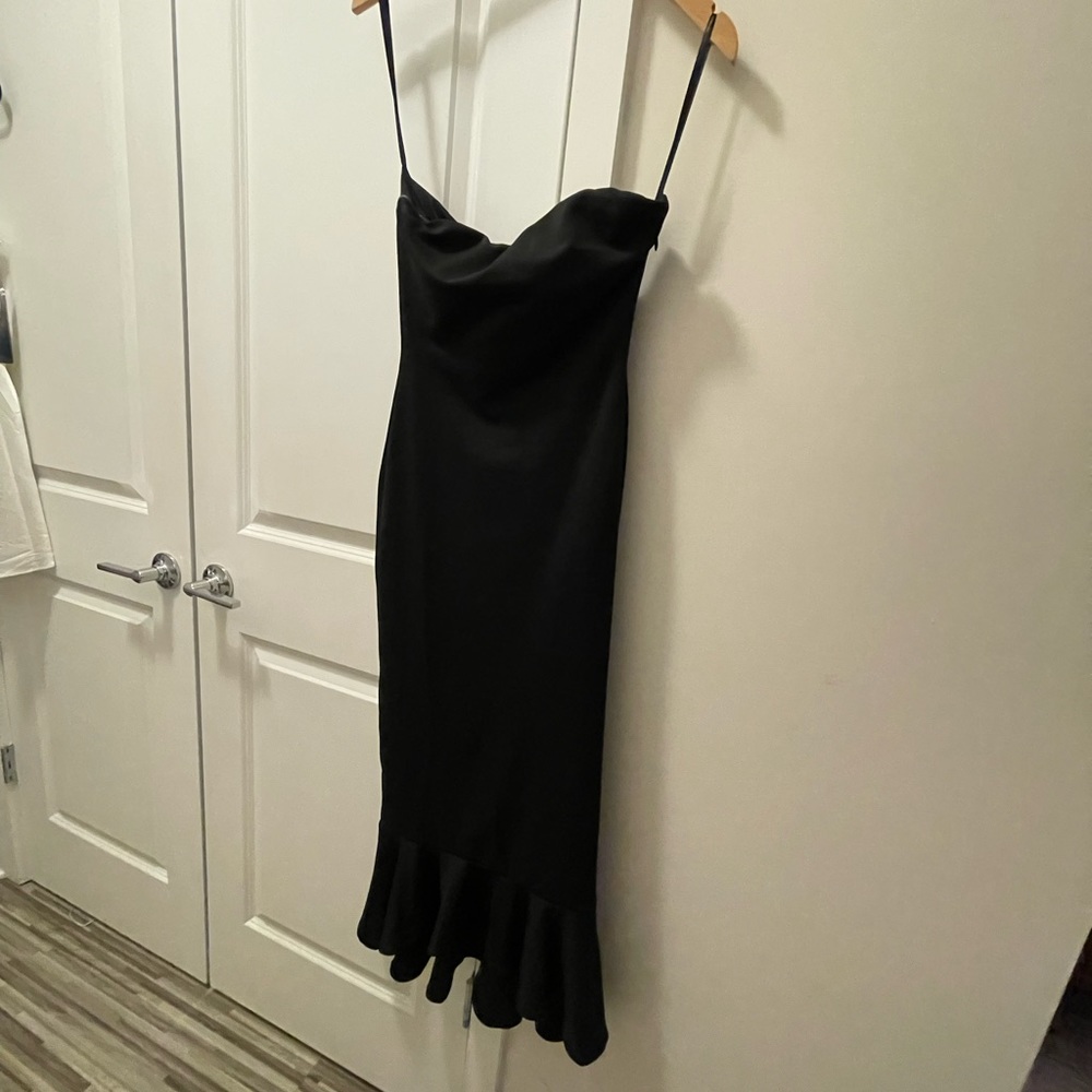 Revolve - Black Strapless Midi Dress
